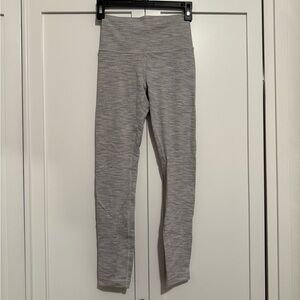 Lululemon Grey and White Stripped Leggings